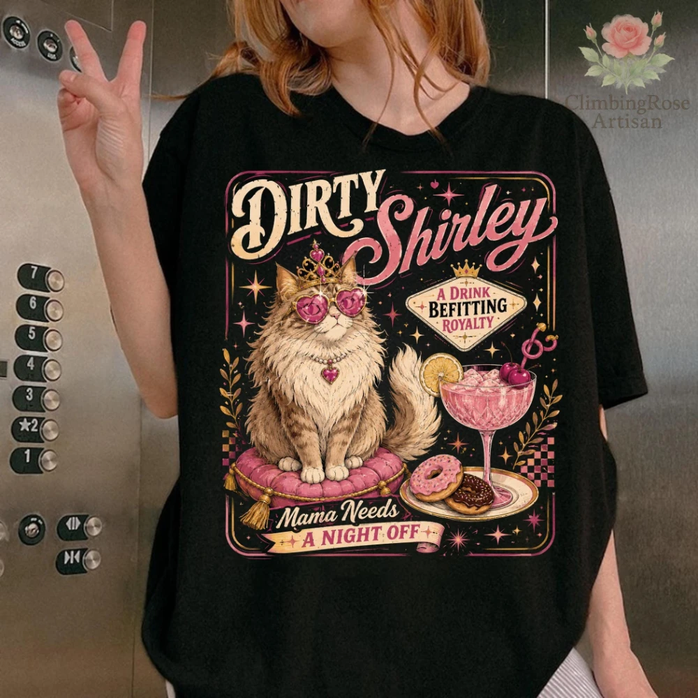 Dungeon Crawler Carl Dirty Shirley Club T Shirt Princess Donut Fantasy Lit RPG Design Bookish Gamer Tee Cat Adventure Graphic