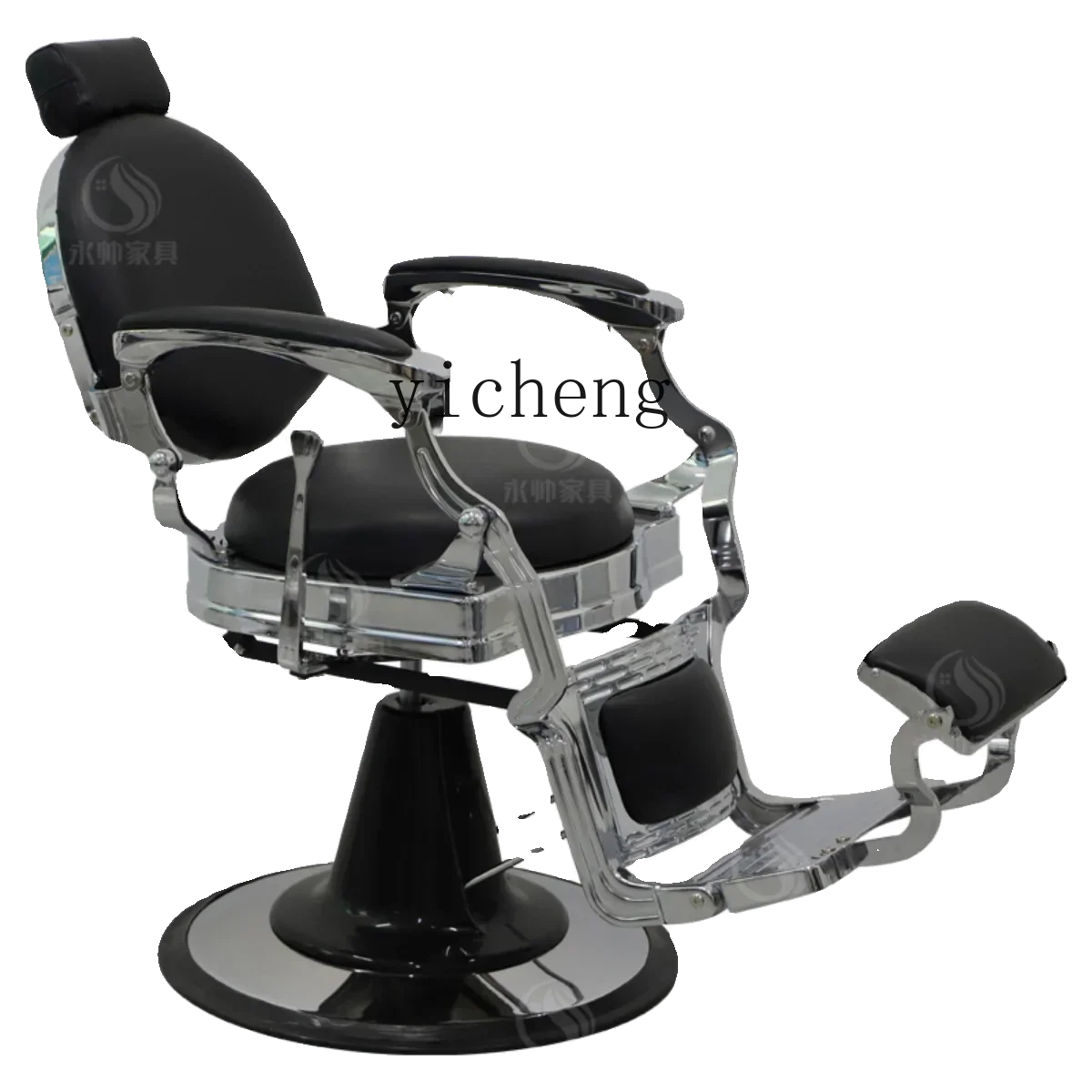 ZZTQH high-end men's oil head retro hair salon hair salon hair cutting reclining lift shaving chair