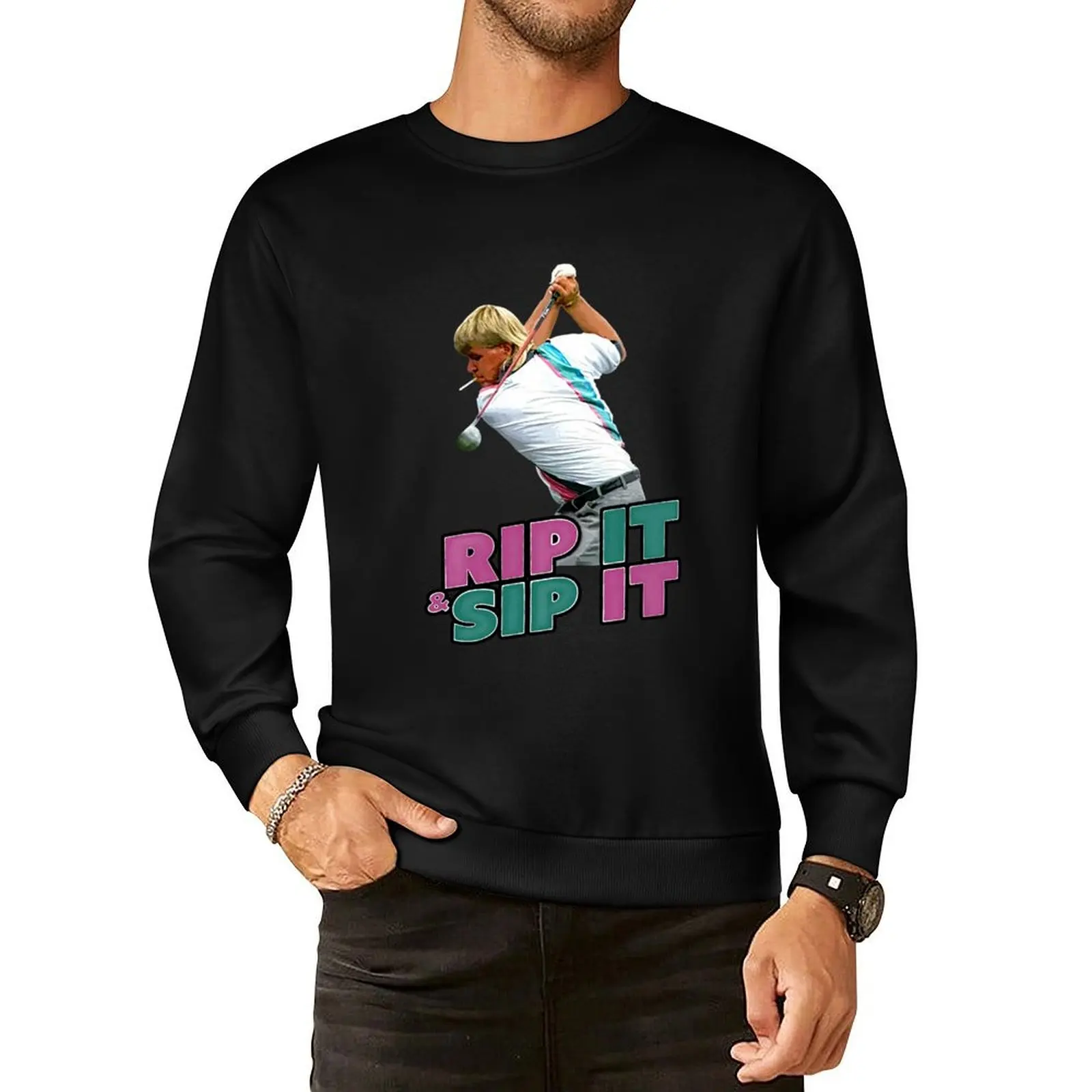 

John Daly Rip It Sip It Golf Pullover Hoodie men's clothes men's coat sweatshirts for men