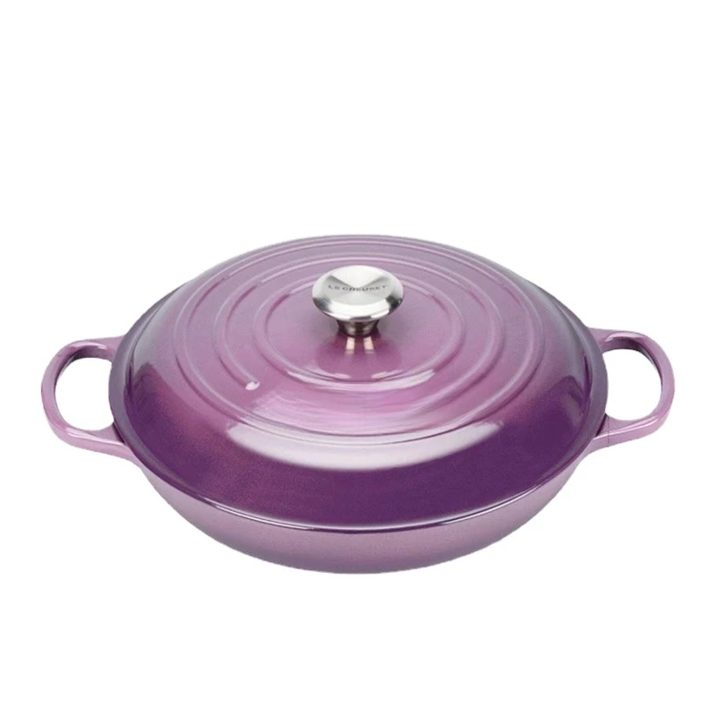 

French Pastoral Seafood Enamel Cast Iron Pot Multifunctional Non-stick Cookware For Kitchen Induction Cooker Home Soup Pot 26cm