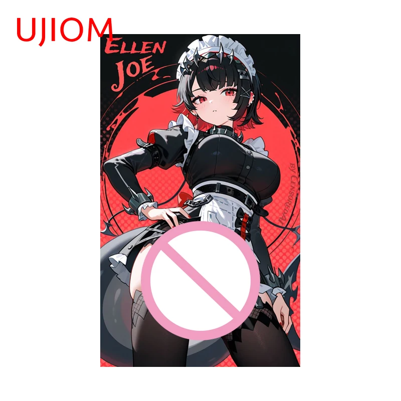 UJIOM Ellen Joe Zenless Zone Zero Wall Sticker Anime Character Sunscreen Vinyl Decal Graphic Bedroom Game Room Cupboard Decor