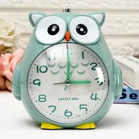 Cute Cartoon Owl Mute Digital Wake Up Table Clock Totoro Ring Bell Metal Bedroom Quartz Alarm Clock With Night Light Home Decor