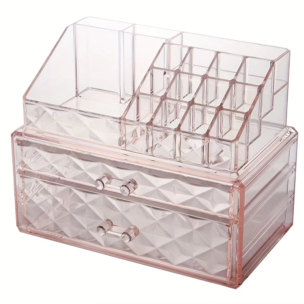 Netroots con el mismo estilo caja de cosméticos caja de maquillaje de cajón de escritorio de polvo transparente