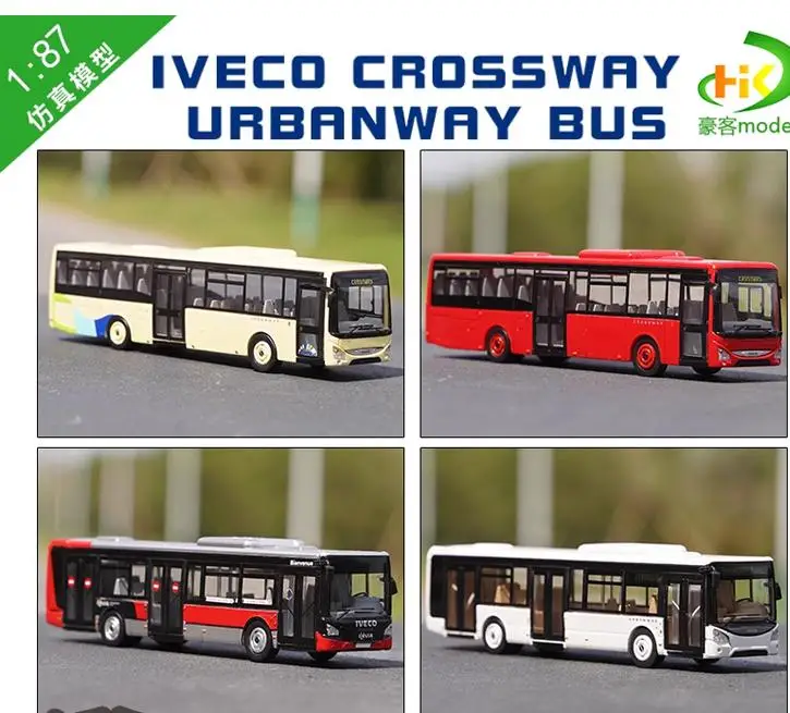 1:87 Iveco Crossway Urbanway Bus Ho Scale Iveco Bus Model Imitation Alloy Car Model Toy Collection Display Gifts