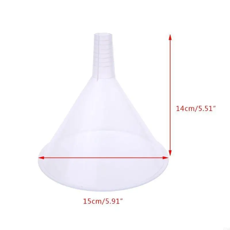 150mm Plastic White Transparent Funnel For Garage / Car Liquids / Laboratory / K 72XB