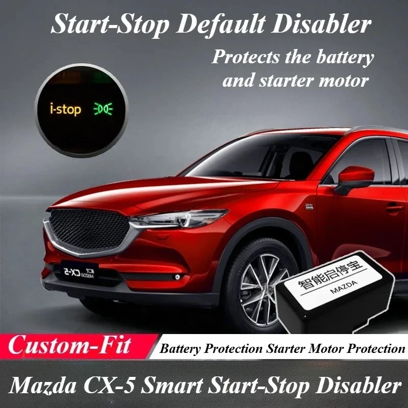 For 2017-2024 Mazda CX-5 Auto Start-Stop Disable Switch Engine OBD I-Stop Trun Off Button Deactivation Trim and Accessories