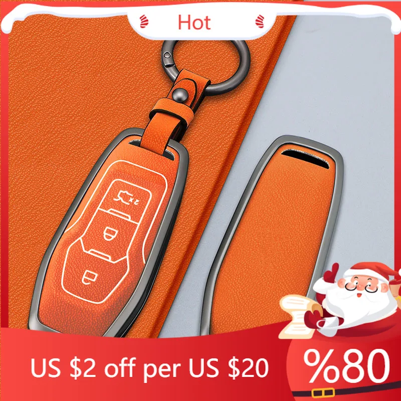 

Горячий чехол для Ford Focus 4 ST Mondeo 5 MK5 Mustang F-150 Explorer Edge Fiesta Kuga MK3 4, чехол для автомобильного ключа из цинкового сплава, внутренние наклейки Cov