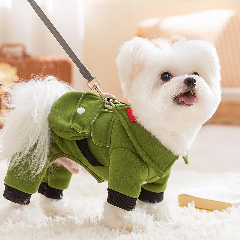 

Pet Quadruped Dog Clothing, Small Dog Clothing, Shirt, Shoulder Bag, Can Be Pulled, Autumn And Winter Pet Outdoor Clothing