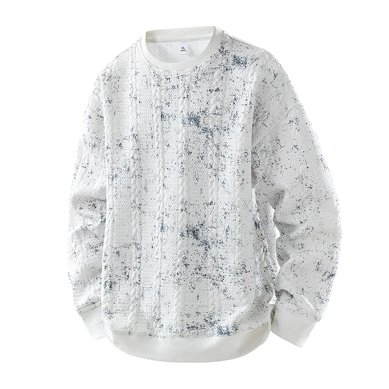 

Мужской винтажный свитшот с принтом, длинным рукавом, эффектом потертости, свободного кроя, с круглым вырезом, для весенне-осенних композиций