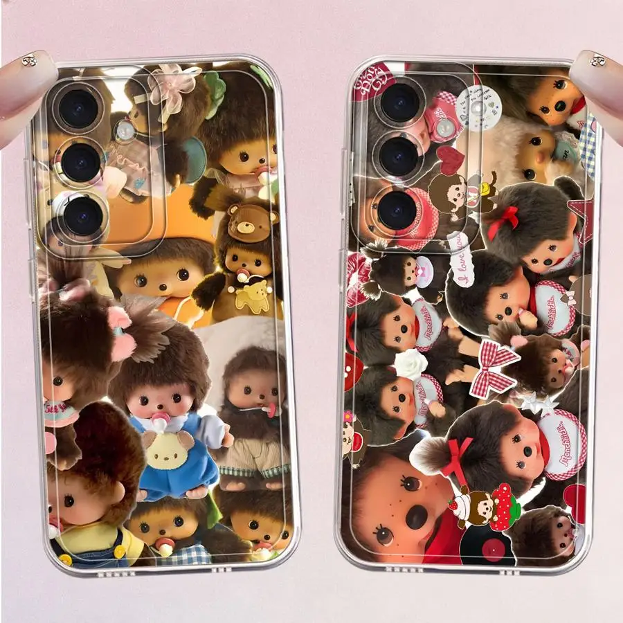 Cute M-Monchhichis Phone Cover Case for Samsung Galaxy A34 A35 A54 A15 A55 A23 A36 A13 A26 A24 A56 A50 A52 A31 A33 A52 A25 A51