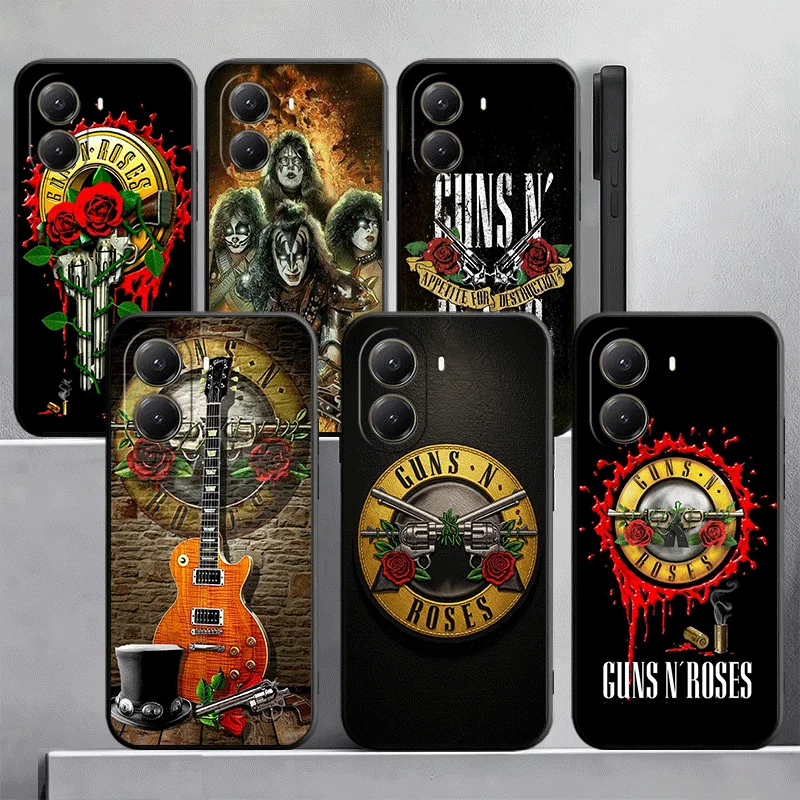 Funda para Teléfono con Diseño de Banda Musical G-Guns N R-Roses para Xiaomi Poco X7 X8 Pro Max M8 M7 F8 X6 X5 X3 M7 M6 F7 Redmi 15C 15 14C 13C 15T 17T