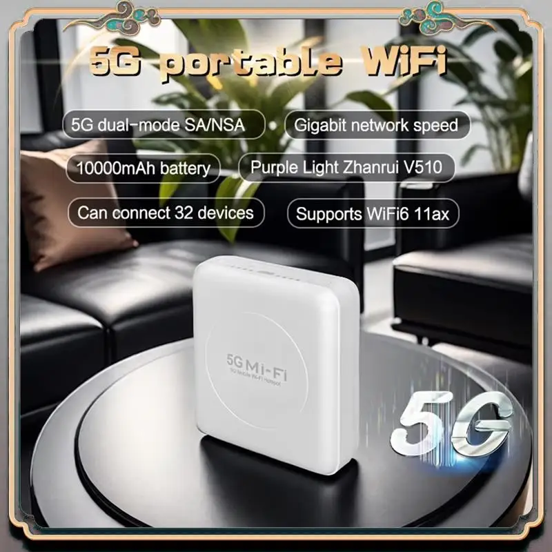 Durable 5G Wifi 6 Pocket Wifi Router With SIM Card Slot Wireless Mobile Hotspot Mifi Router Support 10 Users For Travel Office