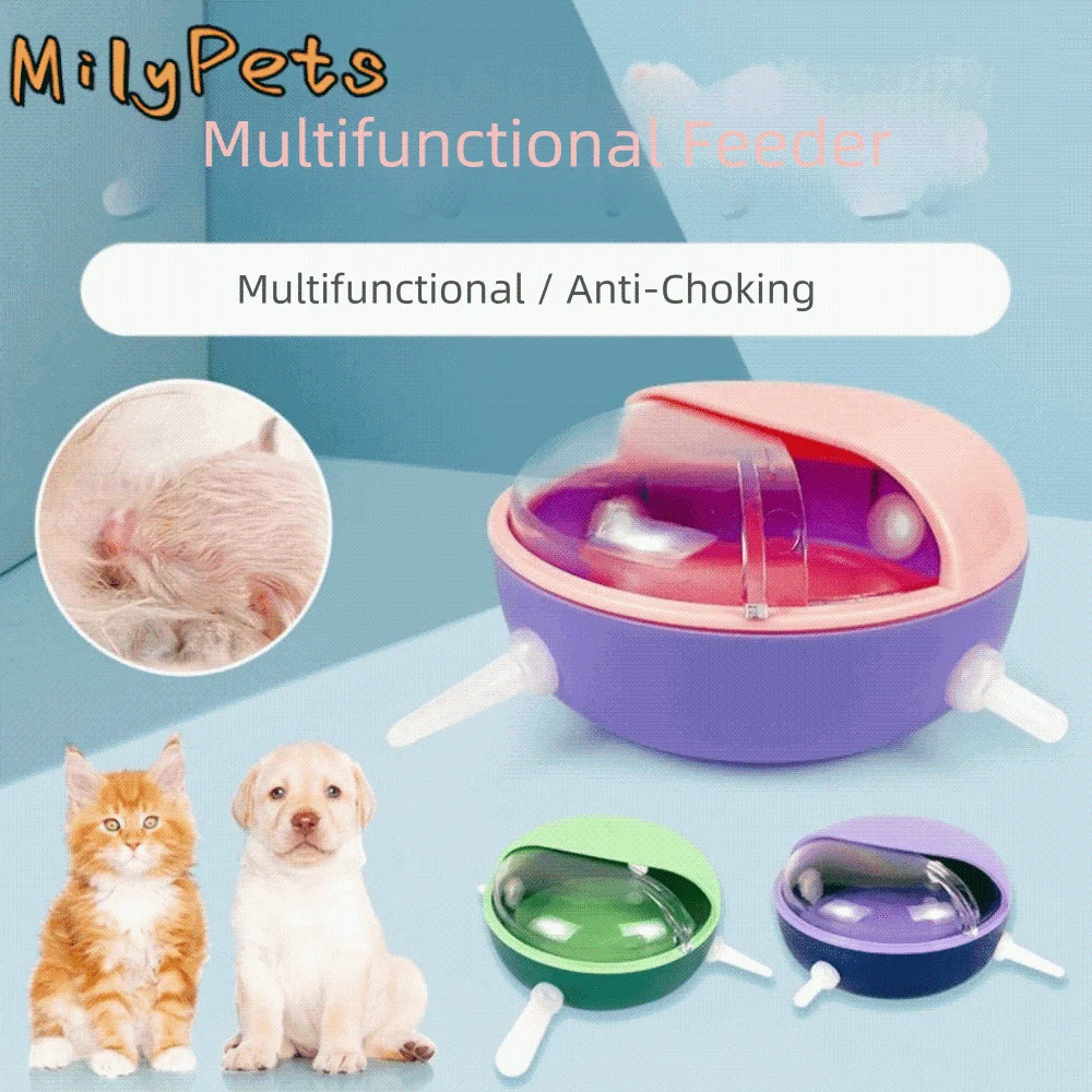 

Бутылочка-поилка для щенков с защитой от проливания, съемная, с 5 сосками, для самостоятельного кормления кошек, устойчивая к укусам, с соской-пустышкой, для зоомагазинов