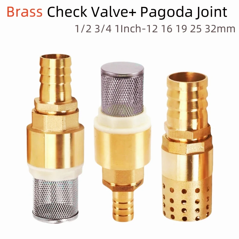 

Brass Check Valve 1/2~1" Suction Strainer Foot Valve Agricultural Irrigation Non-Return Valve Hose Connection For Control Water