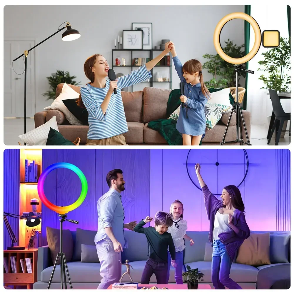 ZOMEI 26cm Photo Ringlight Led Selfie Ring Light Phone Lamp Photography Lighting with 130cm Tripod Stand Holder Youtube Video