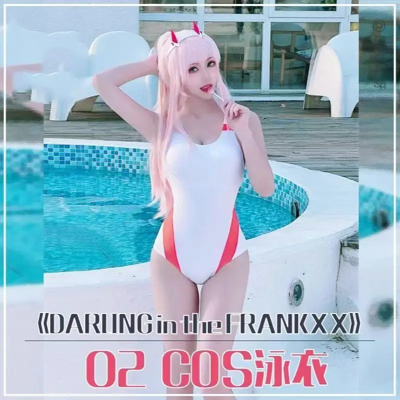 

Cosplay Costume Set for Zero Two from Darling in the FRANXX: Sukumizu (School Swimsuit) & One-Piece Swimwear