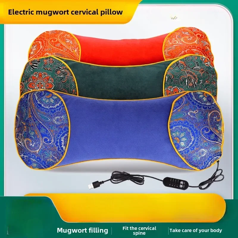 

Electric Heating Mugwort Cervical Pillow Household Hot Compress Physiotherapy Mugwort Pillow Shoulder Neck Pillow