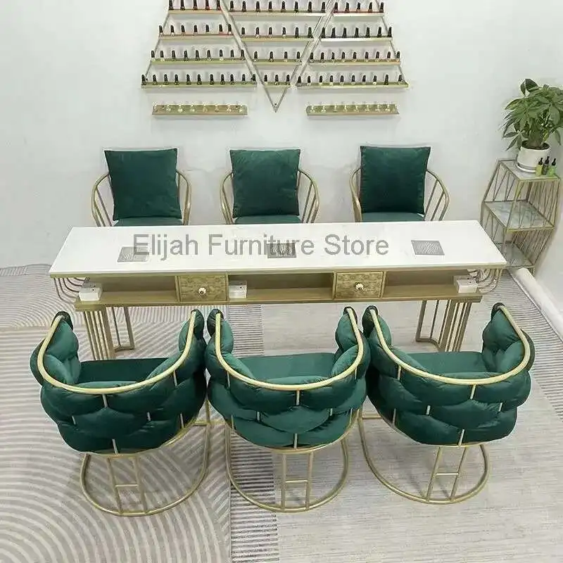 

Modern Professional Nail Table Beauty Makeup Luxury Manicure Nail Table Reception Cleaner Tavolo Manicure Salon Furniture
