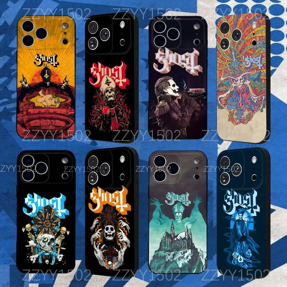 

Ghost Heavy Metal Band Phone Case For iPhone 17,16,15,14,13,12,Pro,Max,Plus,E,SE4,Air,Mini Black Funda Shell