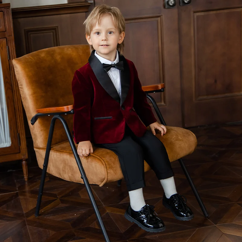 الأطفال ربيع الخريف سليم صالح البدلة مجموعة الصبي البيانو المضيف أداء عيد ميلاد التصوير زي الاطفال السترة السراويل ربطة الزي
