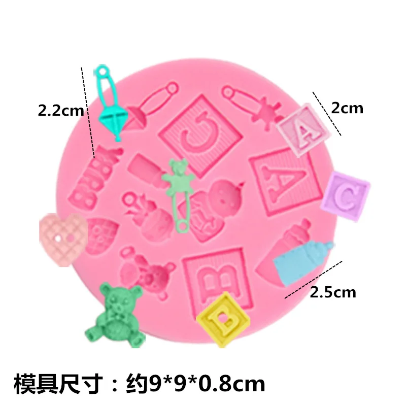 Baby Shower Party Trolley Hand Bottle Trojan Shaped 3D Fondant Cake Silicone Mold Kitchen Candy Cupcake Decorating Tool