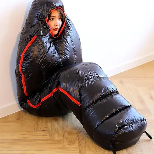 나일론 안감 여행 구스 다운 담요, 캠핑 야외 침낭, 400T 20D 