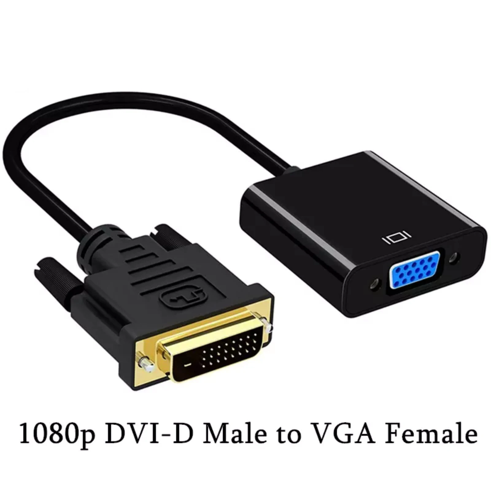 HD DVI To VGA Converter 1080P DVI Male 24+1 Pin To VGA 15Pin Female Video Cable For HDTV Laptop PC Display DVI To VGA Adapter