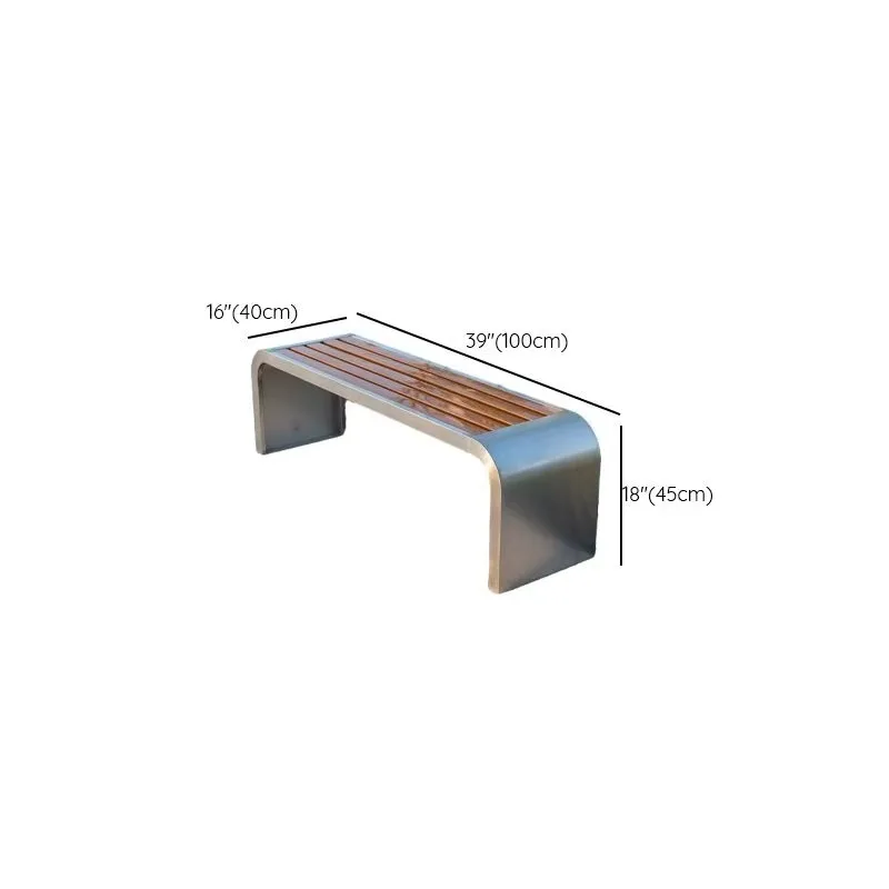 Modern public seating outdoor furniture curved stainless steel benches for urban landscapes and parks