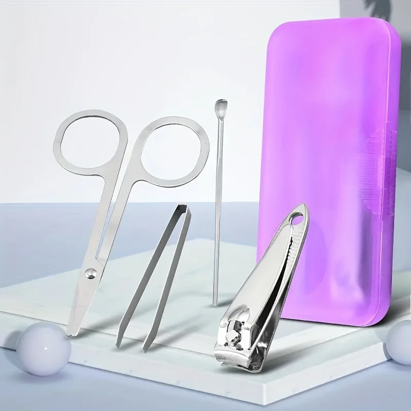 [1set Professional Stainless Steel] 4pcs Professional Nail Clipper Set - Stainless Steel Manicure Kit with Cuticle