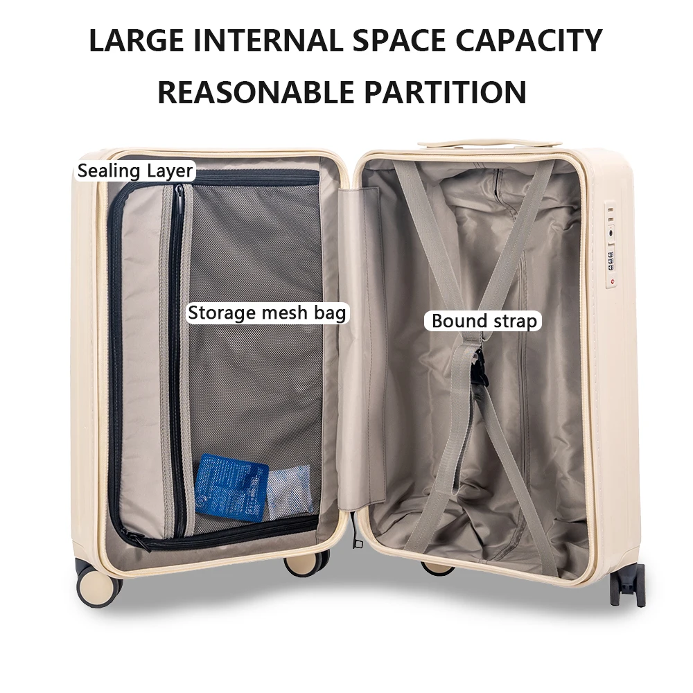 New Fashion Lightweight PC Trolley Suitcase  18 20 24 28Inch Travel Luggage Sets