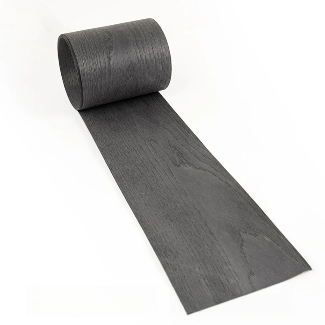 厚さ0.5mmの天然染色ブラックオーク木目突き板、木工家具の製作や装飾表面仕上げ用