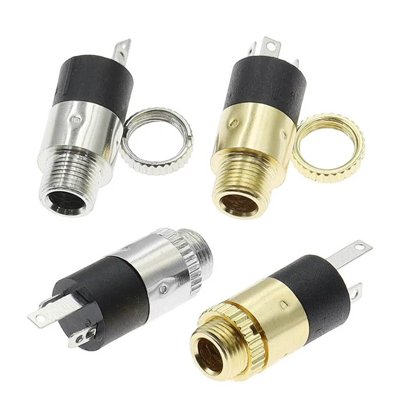 5PCS 3.5MM Cylindrical Socket PJ-392 Stereo Female Socket Jack With Screw 3.5 Audio Video Headphone Connector PJ392 GOLD PLATED