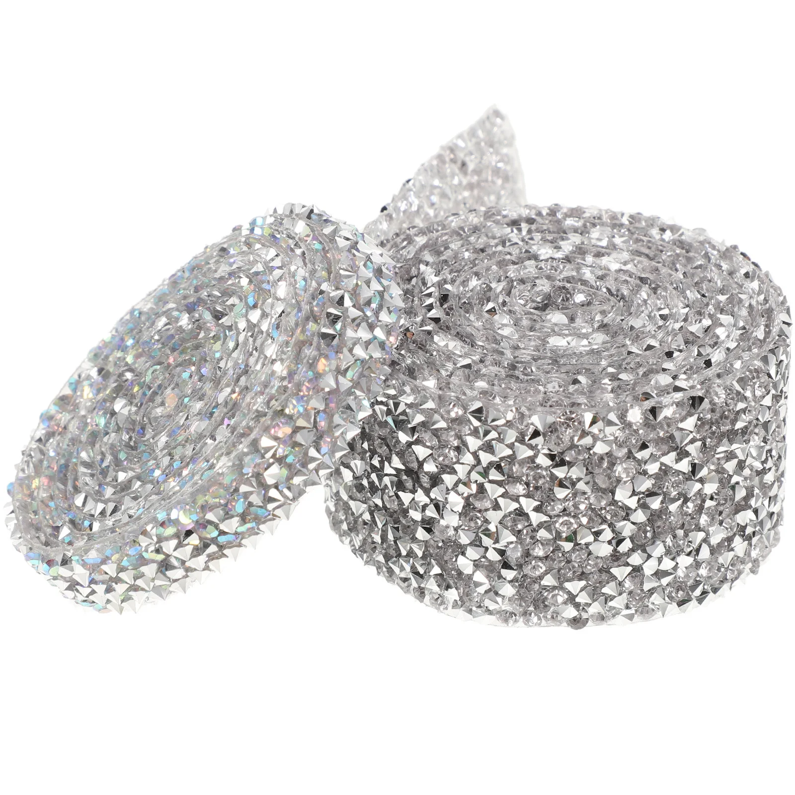 

2pcs 2 Rolls Resin Rhinestone Strips Self Adhesive Glitter Diamond Ribbon For Crafts Clothing Gift Packing Diy Decor Bling Wrap