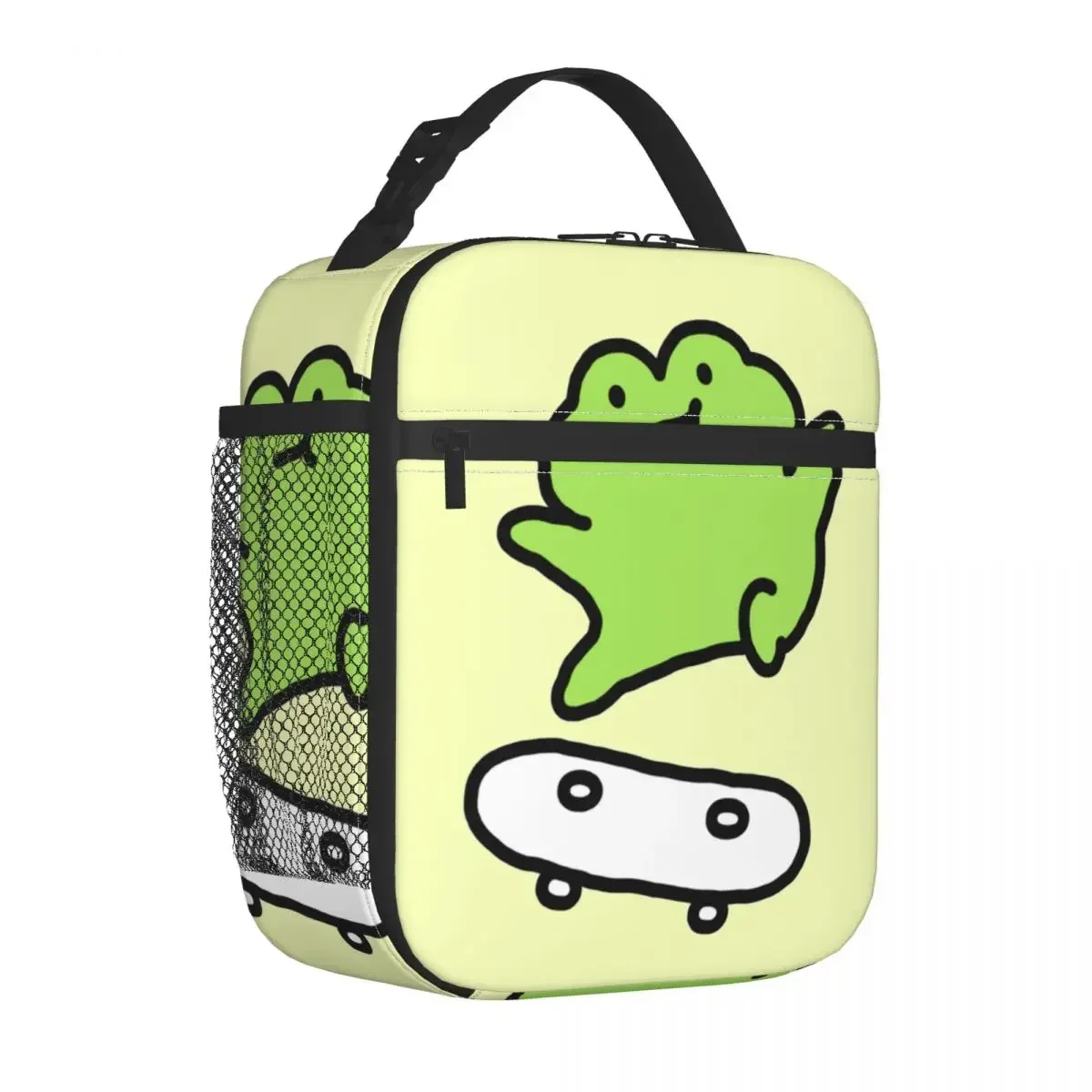 Frog On monopatín bolsas de almuerzo con aislamiento térmico, bolsa portátil de trabajo para enfriador de almuerzo, fiambrera térmica