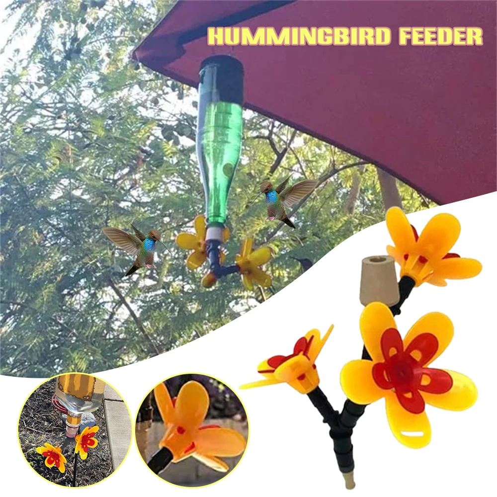 Flower Hummingbird Feeder Kit DIY Recycling Bottle Hanging Feeder Garden Outdoor Great Gift Recycled Wine Bottle Accessories