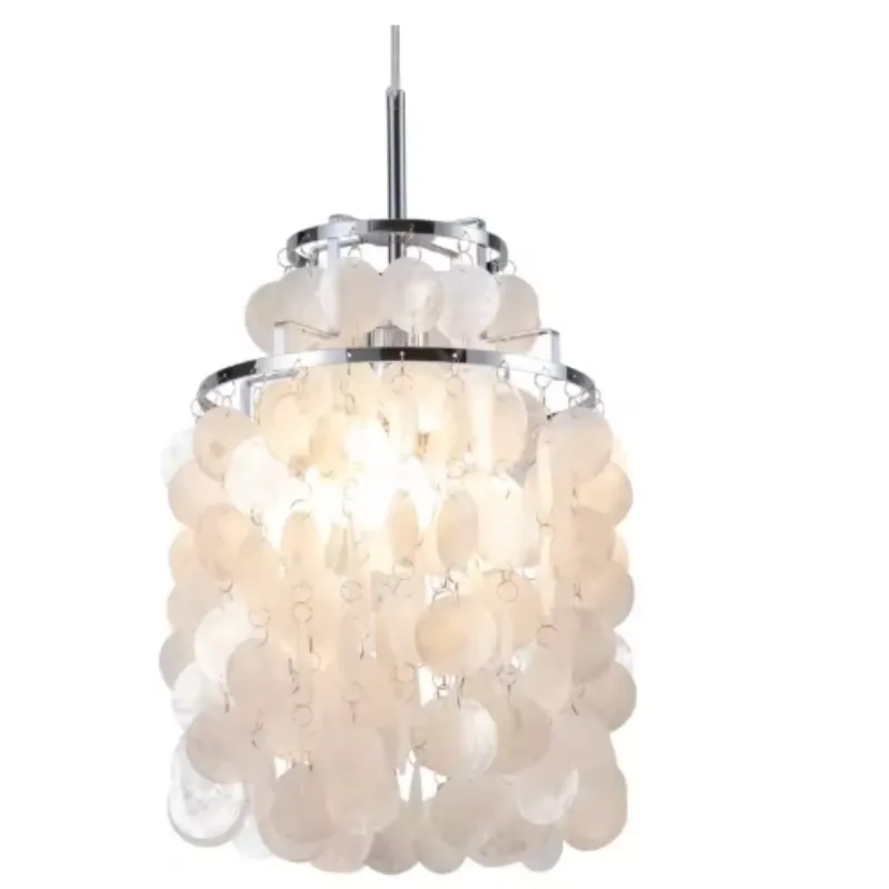Interior decoration natural shell wind chimes simple European pendant romantic round shell chandelier chandelier
