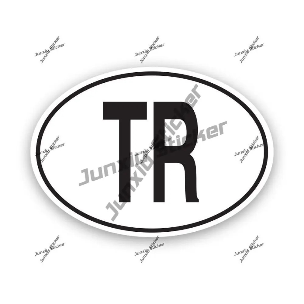 

Turkey Country Code TR Oval Sticker Turkish Decal for SUV Motorcycle Off Road Waterproof UV Protected Stickers for Car Laptop