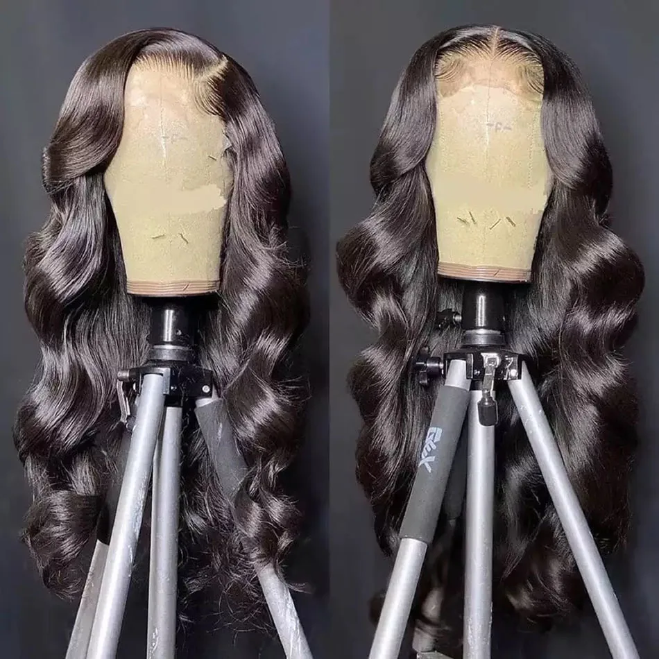 Pre Plucked Body Wave Transparent 13x6 HD Lace Frontal Human Hair Wigs Remy Raw Indian Wavy 13x4 Lace Frontal Wig For Women