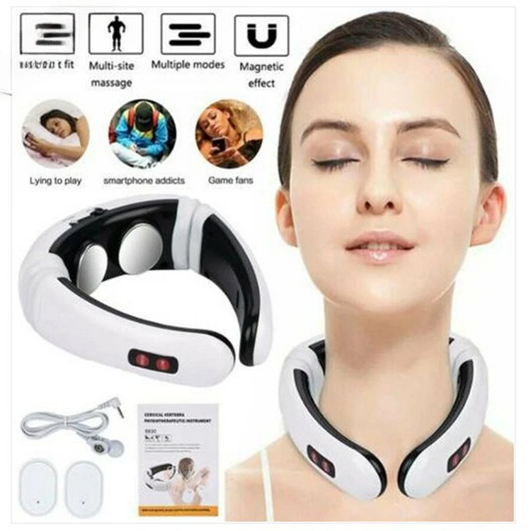 

Электрический массажер для шеи, новый, умный, с функцией EMS-массажа, подогревом, вибрацией, импульсным и инфракрасным воздействием, физиотерапия, снимает боль в шее.