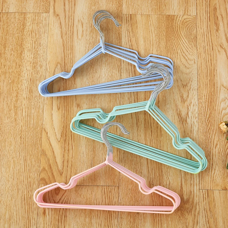 10Pcs Baby Hangers Non-slip Rubber Coating Kids Clothes Hangers Metal Infant Hangers For Toddler Coat Pant Closet Organization