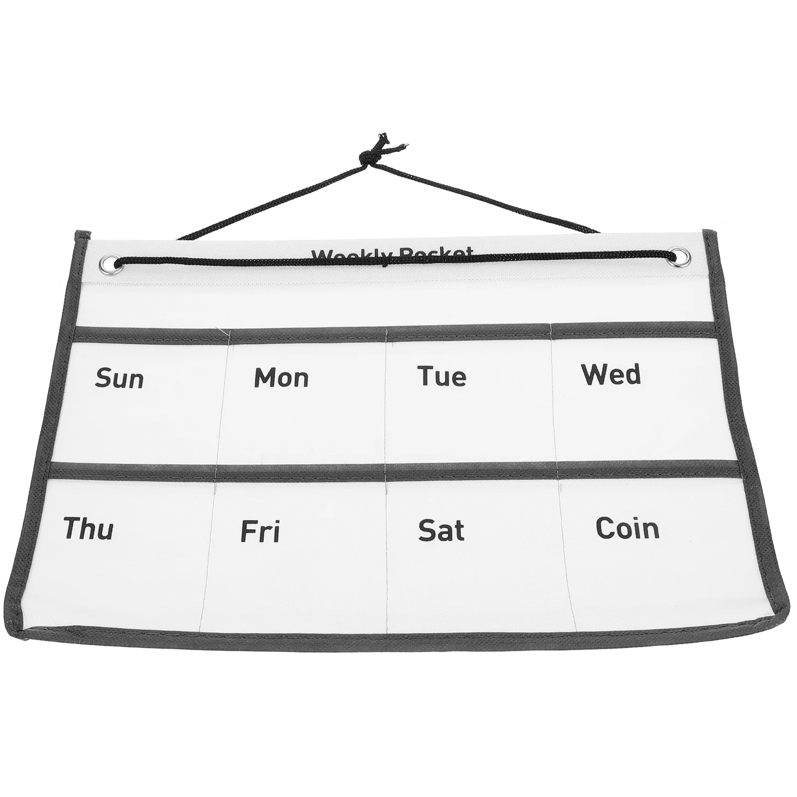 

Non-woven Fabric Wall Hanging Calendar Pocket Weekly Storage Bag White Color Schedule Organizer Home Office Decor