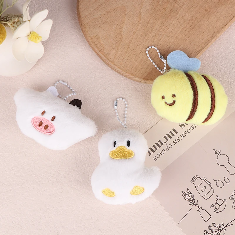 Cute Plush Bee Pendant Keychain Girl Bag Accessories Kawaii Pendant Doll KeyRing