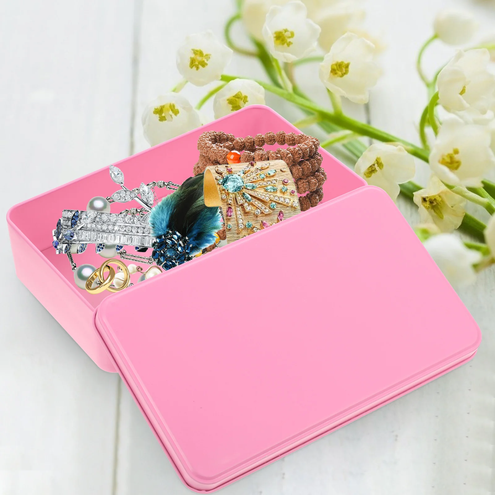 

3pcs Sturdy Rectangle Tin Box With Lid Extra Large Tinplate Storage Container For Wedding Candy Snacks Home Organization 3Pcs