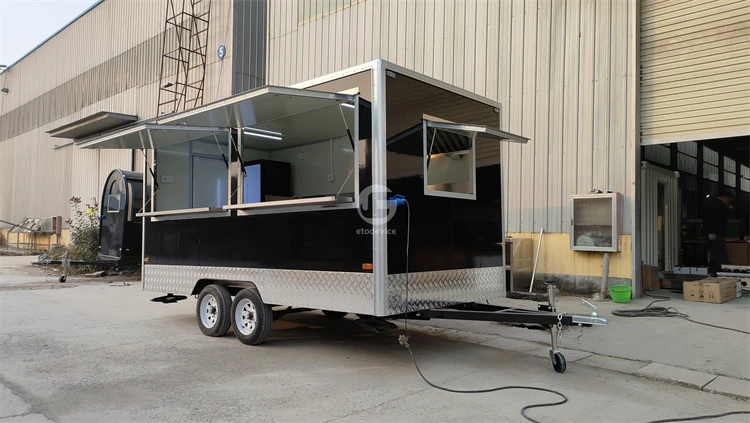 Towable Trailer Double Axles 4 Wheels Custom Food Trailer