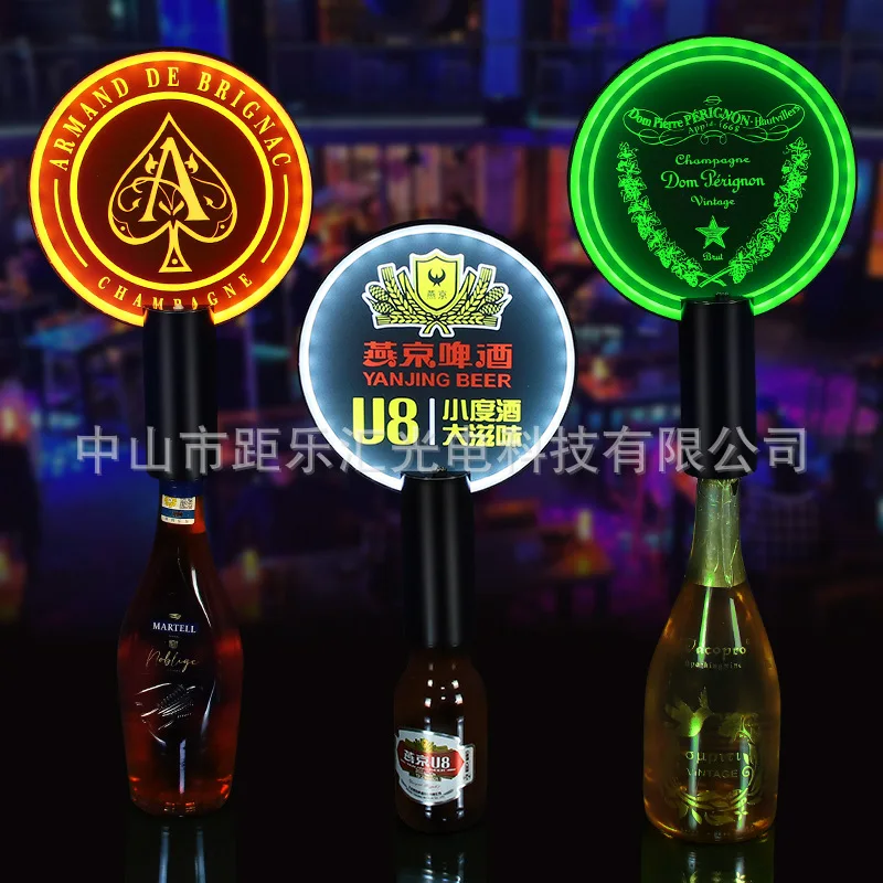 

Bar KTV atmosphere placard racket spade A wine bottle cover LED luminous hand placard atmosphere props