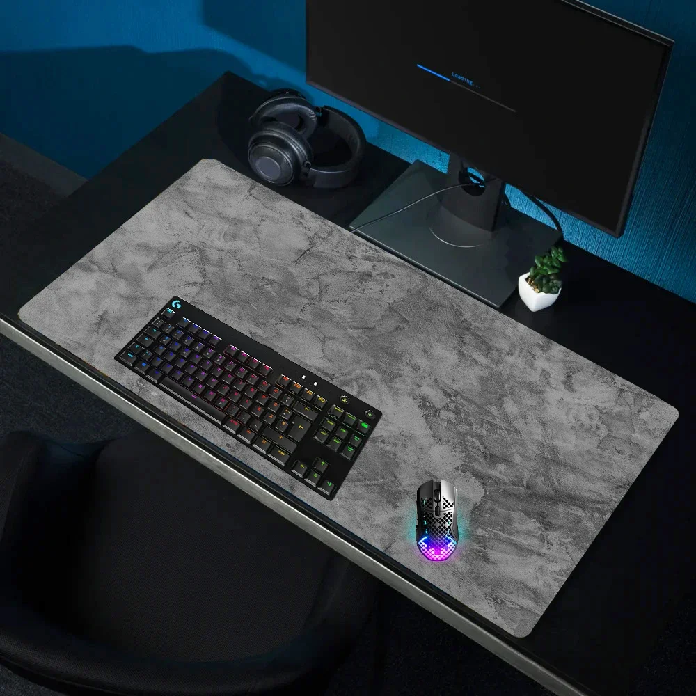 Gaming Mouse Pad Gray Maous Pad Computer Mat Large Mousepad Marble Keyboards Accessories Offices Pc Setup Deskmat Strata Liquid