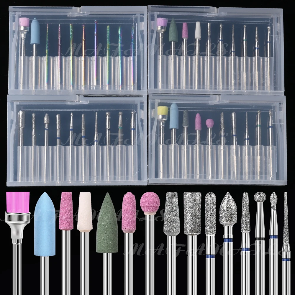 10 Teile/Boxed Wolfram Stahl Fräser Maniküre Nagel Bohrer Bits Elektrische Nagel Dateien Schleifen Bits Mühlen Cutter Grat Zugang