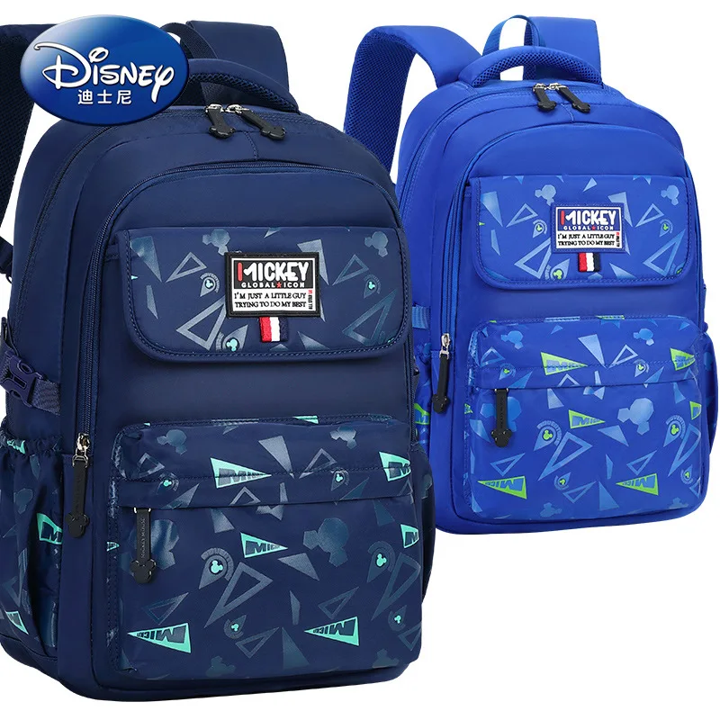 Disney Mickey School Bags For Boys Primary Middle Student Leisure Shoulder Orthopedic Backpack Grade 3-6 Large Capacity Mochilas