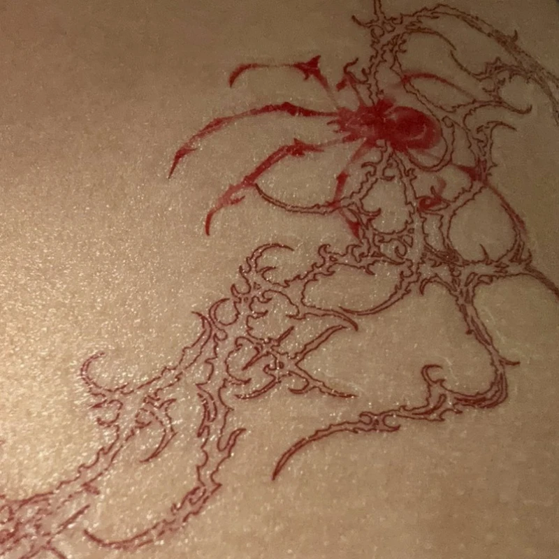 

Готический паук временная татуировка для женщин мужская рука искусство шип красная поддельная татуировка сексуальная татуировка наклейка водостойкая Tatuajes Temporales