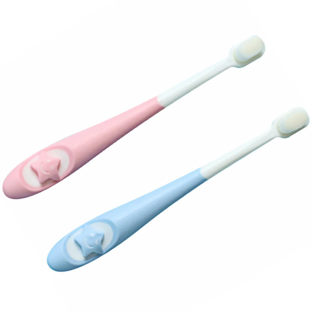 

2pcs Kids Toothbrush Baby Nursing Brush Toddler Plastic Shower Gift Ergonomic Ultrafine Hair Cartoon Star Infant Cleaner